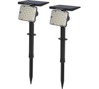 HOFTRONIC - Spot à piquet solaire 2W 200lm IP65 Noir 2 unités CCT 3000K-4000K