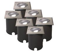 HOFTRONIC - Spot au sol LED 4,5W IP67 dimmable incliné noir lot de 6