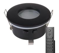 HOFTRONIC - Spot LED encastrable Porto 4W 345lm 2700K IP44 Noir Dimmable