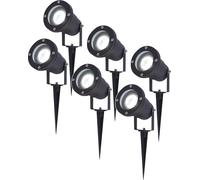 HOFTRONIC - Spots à piquet jardin 4W 345lm 6500K IP65 Noir 6 pièces