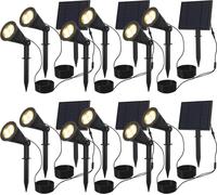 HOFTRONIC - Spots à piquet solaires 3W 3000K 200lm IP65 Noir 6 pièces