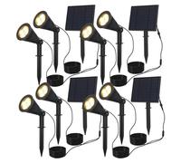 HOFTRONIC - Spots à piquet solaires Bend 3W 3000K 200lm IP65 Noir 4 pièces