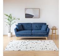 Hoga canapé 3 places scandinave en velours côtelé bleu