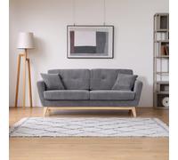 Hoga canapé 3 places scandinave velours côtelé gris