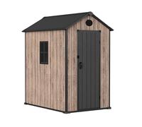 Hoggar - Abri de jardin en résine 2,70 m² Oak O30 - Sol inclus - Fenêtre latérale - Effet bois premium - Protection UV et imperméable - Fermeture à verrou - Ventilations - Porte battante
