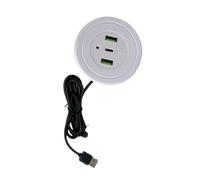 hogtnd Port USB de bureau intégré, convient pour les armoires de lit, les téléphones portables, les meubles de canapé multifonctionnels, prise de charge USB intégrée