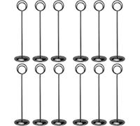 HOHIYA Lot de 12 supports pour numéros de table de 30,5 cm - Noir - Pour photos, aliments, mémos, notes, mariages, restaurants, anniversaires