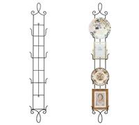 HOHIYA Lot de 2 supports muraux décoratifs verticaux en métal à 4 niveaux 106,7 cm Noir