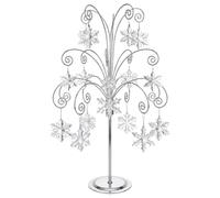 HOHIYA Support de présentation pour Sapin de Noël 50,8 cm avec Crochet métallique à Suspendre pour Noël, décorations en Verre Cristal Swarovski, Cadeau fabriqué à Taiwan, chromé argenté