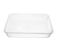 Hohopeti assiette de conservation des aliments rectangulaire en acrylique transparent antidérapant 32 x 25 cm pour rangement et service