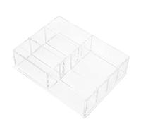Hohopeti Boîte de Rangement Transparente en Acrylique pour Cosmétiques 7 Compartiments Couvercle Amovible Organisateur Multifonction pour Maquillage et Petits Objets Étagère Pratique