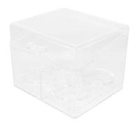 Hohopeti Boîte de Rangement Transparente en Acrylique pour Houppettes et Cotons-Tiges Organisateur de Maquillage 3 Compartiments Rangement Multifonction pour Salle de Bain et Accessoires