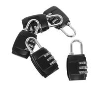 Hohopeti Cadenas à Combinaison de Voyage 3 Chiffres 5pcs en Alliage de Zinc et Plastique Noir, Verrouillage sans Clé pour Paquet à Dos et Casier de Gym Sécurisé