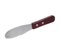 Hohopeti Couteau à Fromage Inox Manche Bois Dentelé, Beurre Confiture | Spatule Polyvalente pour Crème et Glaçage, Prise Antidérapante, Surface Lisse, Adaptée aux Cuisiniers Maison et Restaurants