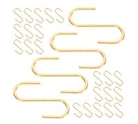 Hohopeti Crochet en S suspendu 50pcs doré, mini crochets métalliques pour clés et portefeuilles, organisation pour maison et déplacement, compact et économiseur d'espace