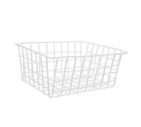 Hohopeti Panier de Rangement en Fil Métallique Blanc 28X21,5X12 CM Panier Alimentaire pour Congélateur Coffre Bac Stockage Aliments Cuisine et Réfrigérateur