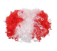 Hohopeti Postiche Duveteuse Bou aux Couleurs du Drapeau Canadien Accessoire de Déguisement Unisexe pour Supporter de Football Couvre-Chef Volumineux en Fibre PET Taille Unique pour