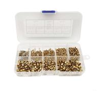 HOHOVYVY 650 pièces rivets creux en laiton assortiment 0,9-5 mm œillets en cuivre pour bricolage, artisanat et réparation pour cuir et tissu