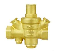 HOHOVYVY Compteur d'eau, vanne de réducteur de pression, vanne de régulation de pression en laiton DN15/DN20 avec raccord de manomètre et filtre intégré pour un contrôle précis du débit d'eau (DN15)
