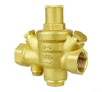 HOHOVYVY Compteur d'eau, vanne de réducteur de pression, vanne de régulation de pression en laiton DN15/DN20 avec raccord de manomètre et filtre intégré pour un contrôle précis du débit d'eau (DN20)
