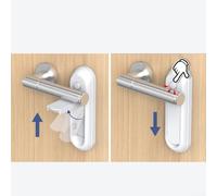 HOHOVYVY HOHOVYVY Serrure de sécurité anti-ouverture pour poignée de porte | Empêche l'ouverture non autorisée, idéal pour la maison, construction robuste ABS + PC, finition blanche