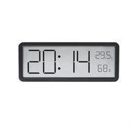 HOHOVYVY Horloge murale numérique, écran LCD, horloge murale numérique, heure, température, humidité, horloge électronique (noir)