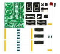 HOHOVYVY Kit de circuit minuteur avec compte à rebours de 99 secondes, bloc d'alimentation DC 5 V et circuit imprimé vert compact de 54 x 43 mm, idéal pour les exercices de soudure et la formation