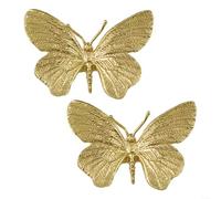 HOHOVYVY Lot de 2 poignées de meuble en laiton, en laiton, bouton de tirage doré pour tiroir, armoire, poignée libellule (papillon)