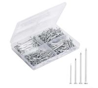HOHOVYVY Lot de 200 clous en béton en acier inoxydable, crochets inoxydables de 20/25/30/40 mm pour images et pour la décoration sur les murs en béton, montage rapide sans pré-perçage pour bricolage