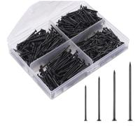 HOHOVYVY Lot de 200 clous en béton en acier inoxydable, crochets inoxydables de 20/25/30/40 mm pour images et pour la décoration sur les murs en béton, montage rapide sans pré-perçage pour bricolage
