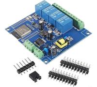 HOHOVYVY Module relais 4 canaux avec alimentation AC/DC pour carte de développement ESP32-WROOM-32E avec WiFi et BLE, construction PCB, adapté pour le contrôle de la maison intelligente