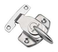 HOHOVYVY Quincaillerie de connexion de table en fer pour table à manger et armoire, verrou de porte stable avec fermeture à clic à 180 degrés, fermeture de meuble argentée à rabat (1 pièce)