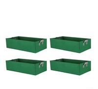 HOHOVYVY Sac de plantation en tissu non tissé robuste 40 x 30 cm pour | Lot de 4, forme rectangulaire, non-tissé respirant, pour un drainage idéal, couleur verte
