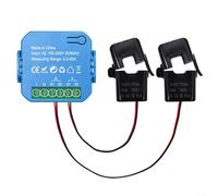HOHOVYVY Testeur d'énergie intelligent WiFi avec pince ampèremétrique pour Tuya 1/2 canaux - Mesure de la puissance en temps réel - Alarme de tension (2CT)