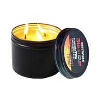 HohuzSruk Bougies d'urgence à combustion longue 36H 6,3 x 5 cm 3 mèches Bougies de survie 36 heures Bougies de survie non parfumées Bougies de survie en pot portable Kit de survie en cire d'abeille