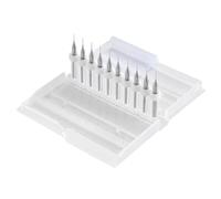 HOHXEN 10 Pièces Micro Forets en Tungstène, Forets pour PCB, Foret Micro pour la Fabrication de Bijoux, Artisanat, CNC, Travail du Bois, Trains Miniatures, Voitures, Bateaux -Diamètre de Coupe: 0.3mm
