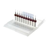 HOHXEN 10 Pièces Micro Forets en Tungstène, Forets pour PCB, Foret Micro pour la Fabrication de Bijoux, Artisanat, CNC, Travail du Bois, Trains Miniatures, Voitures, Bateaux -Diamètre de Coupe: 0.5mm