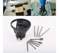 HOHXEN Kit de Guide de Coupe Polyvalent, Kit de Guide pour Outils Rotatifs Multiples avec 6 Mèches HSS pour Toupie et 4 Mèches Hélicoïdales pour Perceuse, Porte-Foret pour Meuleuse Électrique