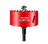 HOHXEN Scie à Trou 80mm, M42 HSS Fraise à Trou Ouvert Bimétallique avec Foret de Positionnement pour Couper L'acier Doux, L'acier Inoxydable, Fonte, Laiton, L'aluminium, Bois, PVC, Plaques de Plâtre