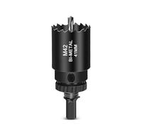 HOHXEN Scie Cloche 41mm - Noir, M42 Hss Bi-Métal Découpeur de Trous en Acier à Haute Vitesse Avec Tige de Positionnement de Foret Pour Panneau De Fibres, Bois, Plastique, Cloison Sèche, Métal Mince