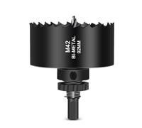 HOHXEN Scie Cloche 92mm - Noir, M42 Hss Bi-Métal Découpeur de Trous en Acier à Haute Vitesse Avec Tige de Positionnement de Foret Pour Panneau De Fibres, Bois, Plastique, Cloison Sèche, Métal Mince