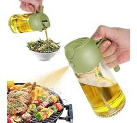 HOIDOKLY 2 en 1 Spray Huile Cuisine, Pulverisateur Huile Cuisine Verre, Vaporisateur Huile 470ml, Pulvérisateur Huile d'olive Spray Huile Cuisine Air Fryer pour Cuisiner, Griller, Salade (Vert, 1)