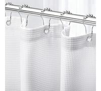 Hoisy Rideau de douche - Motif gaufré - 80 x 200 cm - Imperméable - Lavable - Poids avec anneaux en métal - Tissu textile