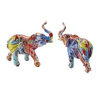 Hoite Sculpture De Statue D'éléphant Graffiti Vibrante, Décoration Créative Pour La Maison, Vitrine De Pièce, Décoration De Bureau Et Ornements