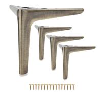 HOJLKLD Lot de 4 pieds de meubles robustes de 15,2 cm, bronze brossé antique, triangle en métal - Style moderne - Remplacement pour canapé, armoire, commode (bronze brossé, 15,2 cm)