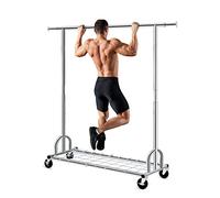 HOKEEPER Portant à vêtements avec étagères Capacité de 232,7 kg Portant à vêtements sur roulettes Portant à vêtements pour suspendre les vêtements Robuste Portable Pliable Commercial Porte-vêtements