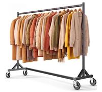 HOKEEPER Portant à vêtements commercial avec support en Z, charge maximale 182 kg, tringle à vêtements robuste sur roulettes, porte-manteau réglable
