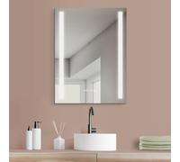 HOKO® Miroir 80 x 60cm de Salle de Bain à LED,avec Horloge numérique, Anti-buée, lumière Blanche Froide, éclairage LED, capteur Tactile, économie d'énergie efficacité énergétique 026A