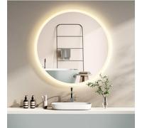 HOKO® Miroir Rond LED 60cm pour Salle de Bain, Éclairage Intégré. Miroir Mural avec Commande Tactile, Intensité Lumineuse Réglable (Blanc Chaud/Blanc Froid/Neutre, 2700-6500K)