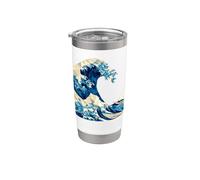 Hokusai fait vaguer une grande vague d'origami japonais au Gobelet isotherme en acier inoxydable double paroi